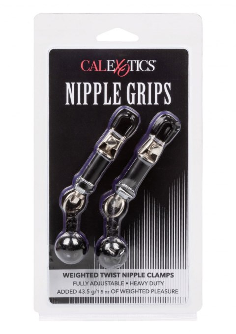 Weighted Twist Nipple Clamps Silver Calexotics