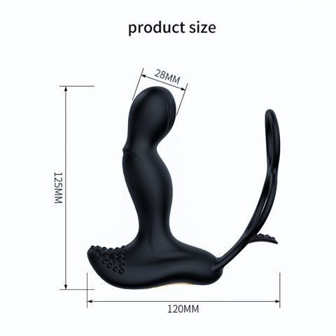 Masażer prostaty - Silicone Massager 7 Function and Heating Function, Black B - Series Fox