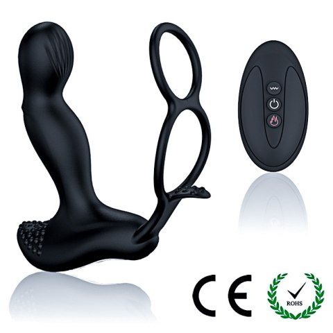 Masażer prostaty - Silicone Massager 7 Function and Heating Function, Black B - Series Fox