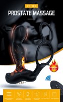 Masażer prostaty - Silicone Massager 7 Function and Heating Function, Black B - Series Fox