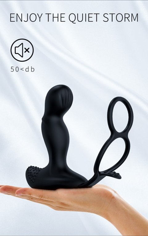 Masażer prostaty - Silicone Massager 7 Function and Heating Function, Black B - Series Fox