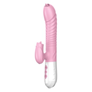 Wibrator - Silicone Vibrator USB 7 Function and Thrusting Function / Heating, pink B - Series Fox