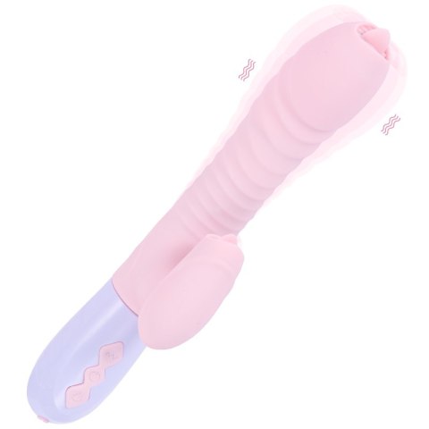 Wibrator - Silicone Vibrator USB 7 Function and Thrusting Function / Heating, pink B - Series Fox