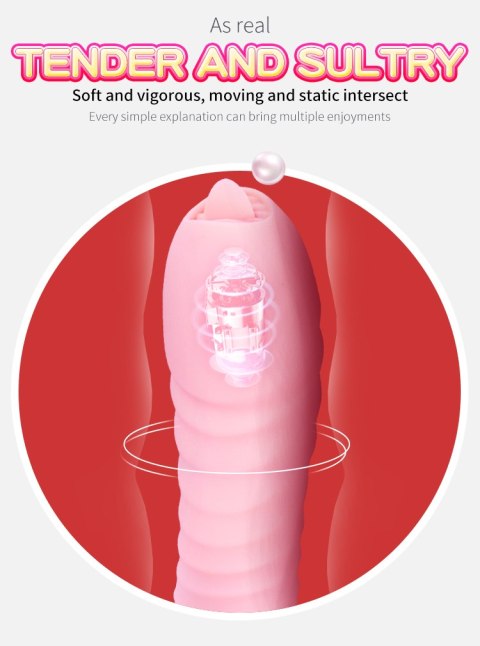 Wibrator - Silicone Vibrator USB 7 Function and Thrusting Function / Heating, pink B - Series Fox