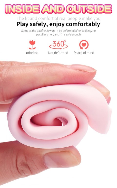 Wibrator - Silicone Vibrator USB 7 Function and Thrusting Function / Heating, pink B - Series Fox