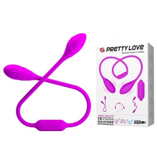 Podwójne wibrujące Jajko -Dream lover's whip, 12 vibration functions Bendable Pretty Love