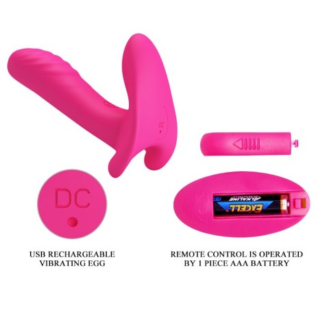 Wibrator dla Niej i dla Niego -REMOTE CONTROL MASSAGER, 12 vibration functions Wireless remote control Pretty Love