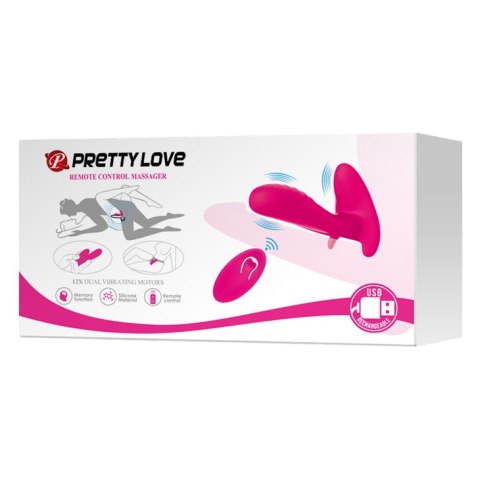 Wibrator dla Niej i dla Niego -REMOTE CONTROL MASSAGER, 12 vibration functions Wireless remote control Pretty Love