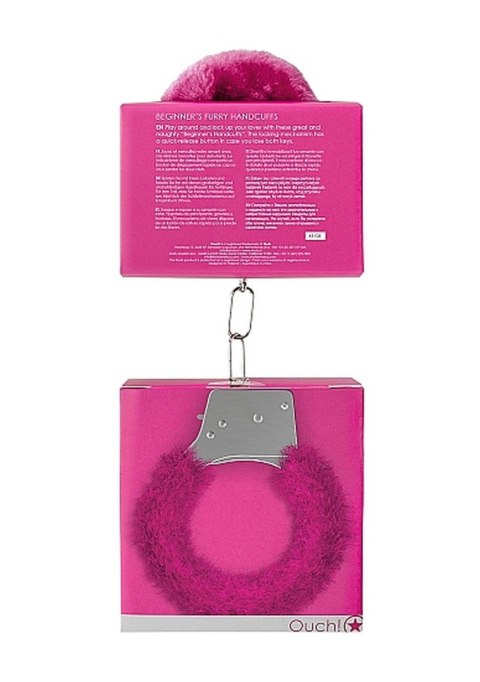 Beginner""s Handcuffs Furry - Pink Ouch!