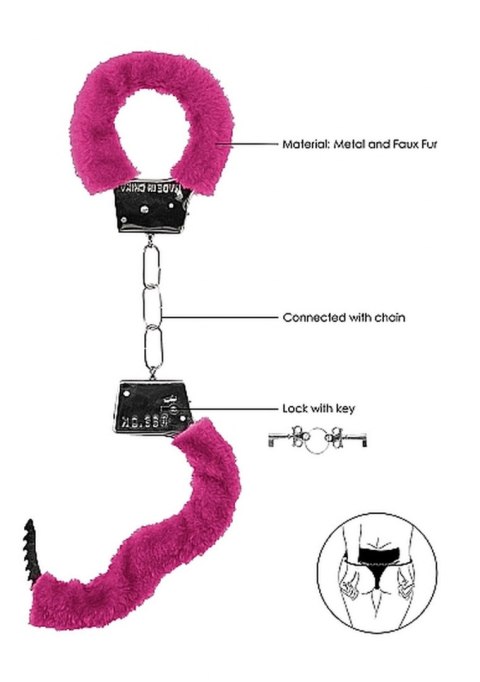 Beginner""s Handcuffs Furry - Pink Ouch!