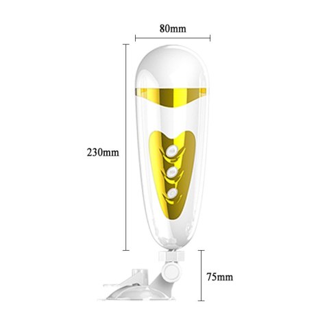 Wibrujący Masturbator - SALLY, 12 vibration functions Sex talk Suction base Pretty Love