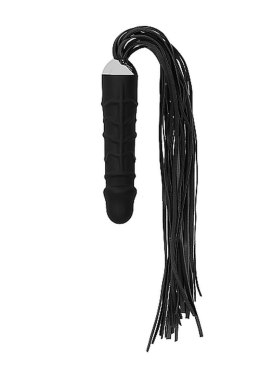Black Whip with Realistic Silicone Dildo - Black Ouch!