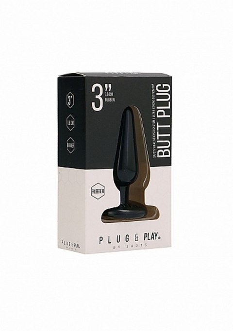 Butt Plug - Basic - 3 Inch - Black SHOTS