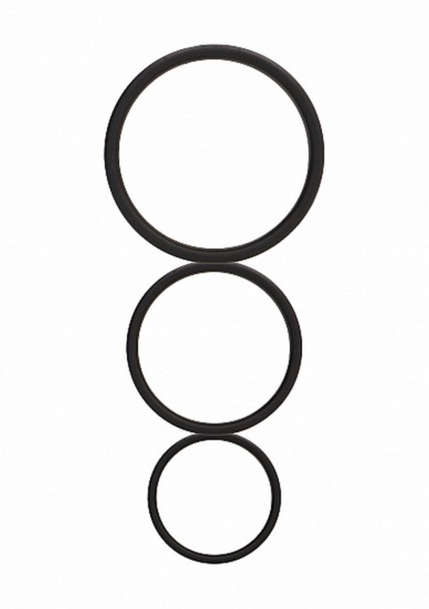 Flat Cock Ring Set - Black ShotsToys