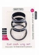 Flat Cock Ring Set - Black ShotsToys