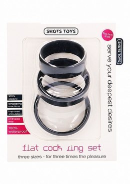 Flat Cock Ring Set - Black ShotsToys
