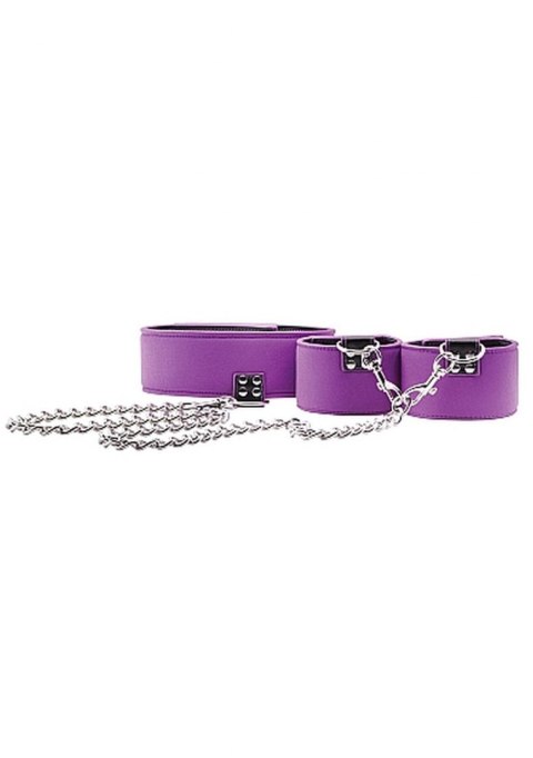 Reversible Collar and Wrist Cuffs - Purple Ouch!