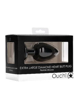 Diamond Heart Butt Plug - Extra Large - Black Ouch!