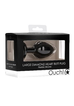 Diamond Heart Butt Plug - Large - Black Ouch!