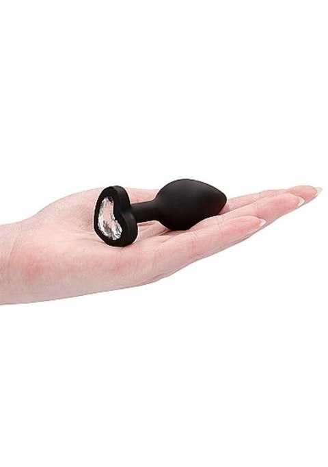 Diamond Heart Butt Plug - Regular - Black Ouch!