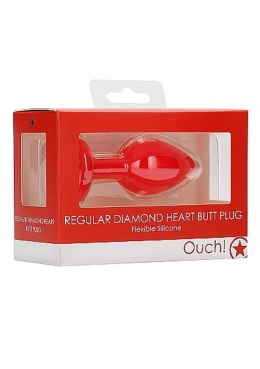 Diamond Heart Butt Plug - Regular - Red Ouch!