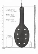 Saddle Leather Paddle With 8 Holes - Black Ouch! Pain