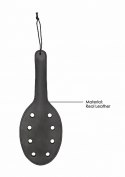 Saddle Leather Paddle With 8 Holes - Black Ouch! Pain