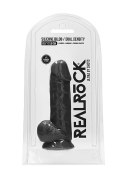 Silicone Dildo With Balls - 21,6 cm - Black RealRock