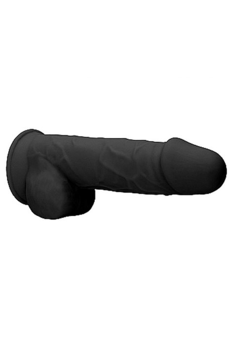 Silicone Dildo With Balls - 21,6 cm - Black RealRock