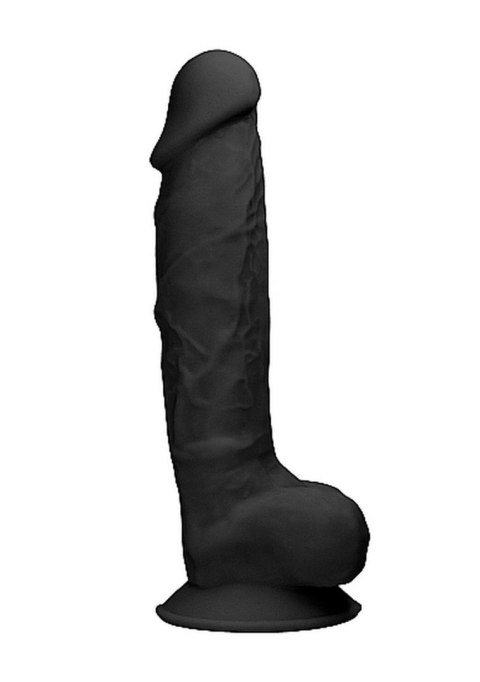 Silicone Dildo With Balls - 22,8 cm - Black RealRock