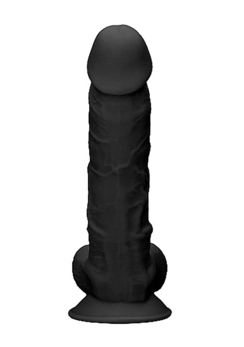 Silicone Dildo With Balls - 22,8 cm - Black RealRock