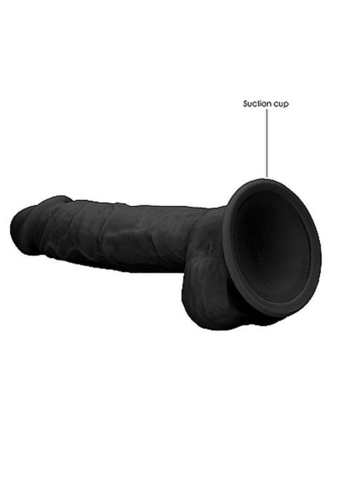 Silicone Dildo With Balls - 22,8 cm - Black RealRock