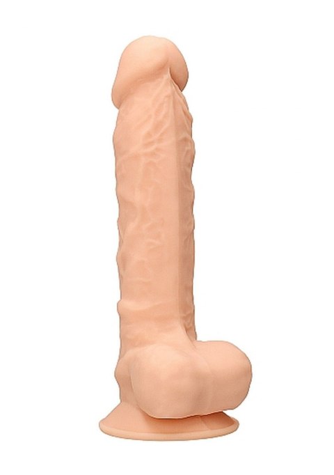 Silicone Dildo With Balls - 22,8 cm - Flesh RealRock