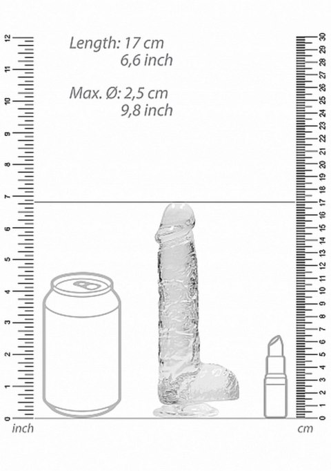 6"" / 15 cm Realistic Dildo With Balls - Transparent RealRock