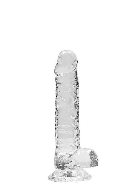 7" Realistic Dildo With Balls - Transparent RealRock