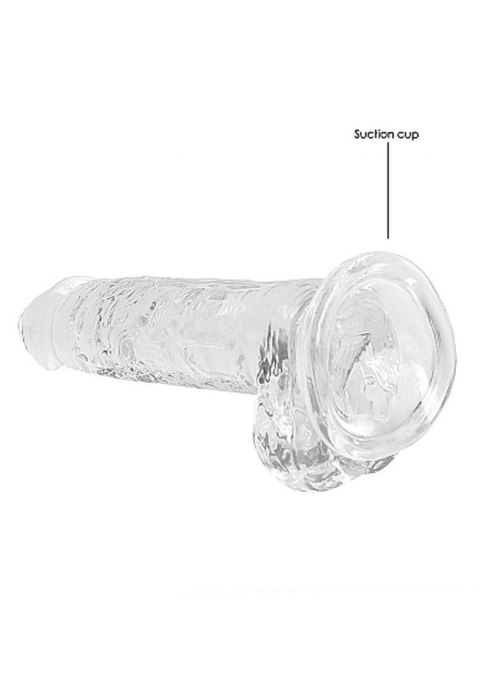 7" Realistic Dildo With Balls - Transparent RealRock