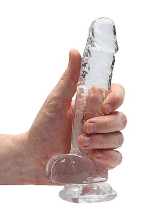 7" Realistic Dildo With Balls - Transparent RealRock