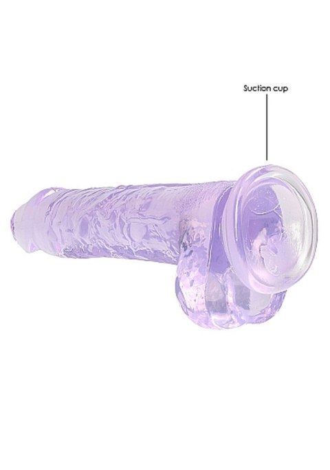 8"" / 20 cm Realistic Dildo With Balls - Purple RealRock