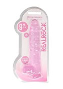 9"" / 23 cm Realistic Dildo With Balls - Pink RealRock
