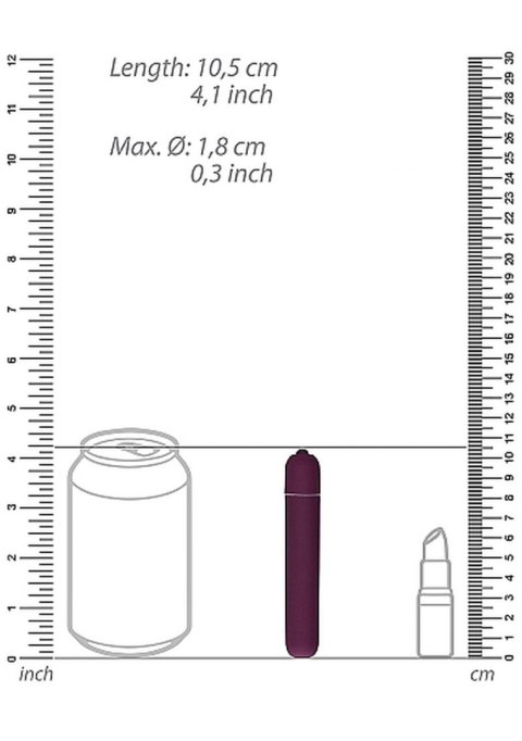 Bullet Vibrator - Extra Long - Purple ShotsToys