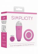 Jayden - Dual Rechargeable Vibrating Remote Toy - Pink Simplicity