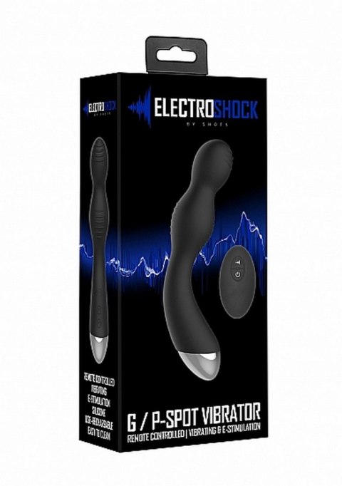 Remote Controlled E-Stim & Vibrating G/P-Spot Vibrator - Black ElectroShock