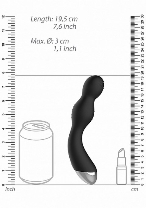 Remote Controlled E-Stim & Vibrating G/P-Spot Vibrator - Black ElectroShock