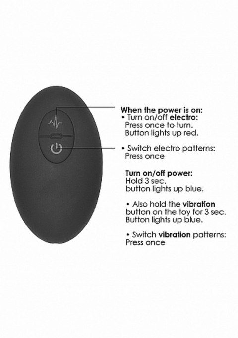 Remote Controlled E-Stim & Vibrating G/P-Spot Vibrator - Black ElectroShock