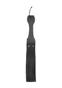 Wooden Handle Belt Whip Flogger Leather - Black Ouch! Pain