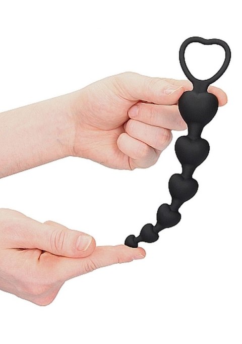 Anal Heart Beads - Black Ouch!