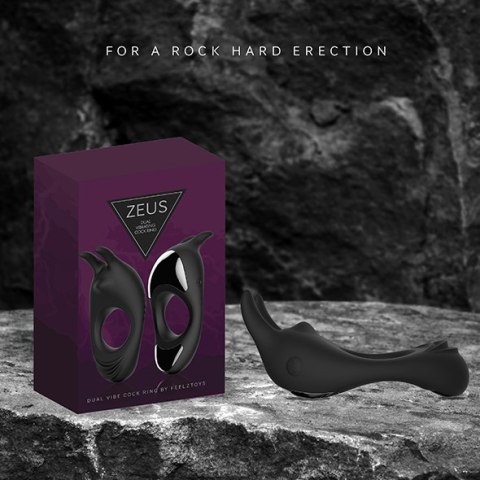 FeelzToys - Zeus Dual Vibe Cock Ring Black FeelzToys