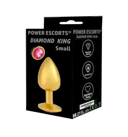 Plug-Diamond King Small-Butt Plug-Gold/White Stone Power Escorts