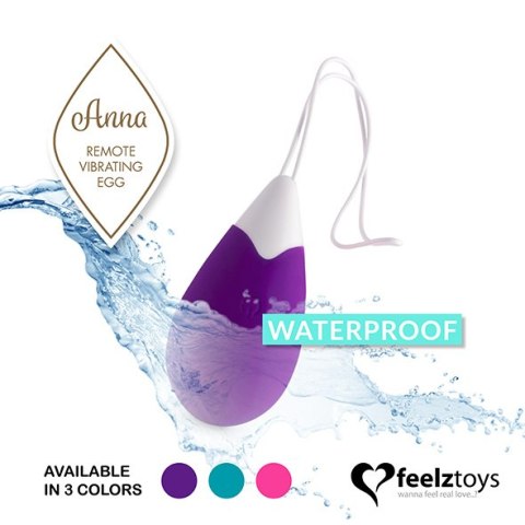 FeelzToys - Anna Vibrating Egg Remote Deep Purple FeelzToys