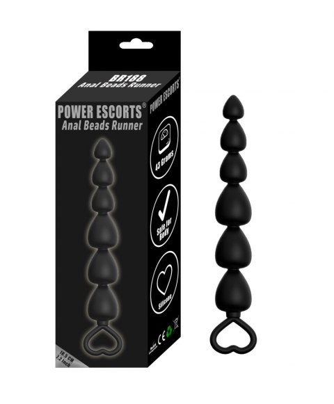 Koraliki Analne - Anal Beads Runner - Silicone-Black Power Escorts